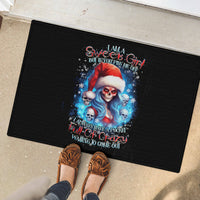 Skull Santa Girl Rubber Doormat Iam A Sweet Girl But If You Piss Me Off, I Alway Full Of Crazy - Wonder Print Shop