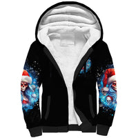 Skull Santa Girl Sherpa Hoodie Iam A Sweet Girl But If You Piss Me Off, I Alway Full Of Crazy - Wonder Print Shop