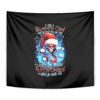 Skull Santa Girl Tapestry Iam A Sweet Girl But If You Piss Me Off, I Alway Full Of Crazy - Wonder Print Shop