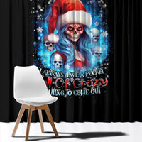 Skull Santa Girl Window Curtain Iam A Sweet Girl But If You Piss Me Off, I Alway Full Of Crazy - Wonder Print Shop