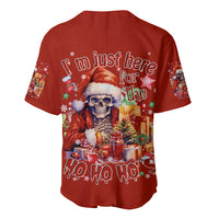Skeleton Santa Claus Baseball Jersey I'm Just Here For The Ho Ho Ho - Wonder Print Shop