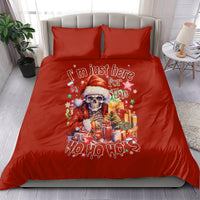 Skeleton Santa Claus Bedding Set I'm Just Here For The Ho Ho Ho - Wonder Print Shop