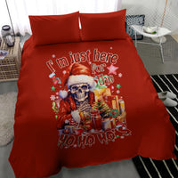 Skeleton Santa Claus Bedding Set I'm Just Here For The Ho Ho Ho - Wonder Print Shop