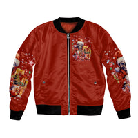Skeleton Santa Claus Bomber Jacket I'm Just Here For The Ho Ho Ho - Wonder Print Shop