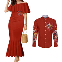 skeleton-santa-claus-couples-matching-mermaid-dress-and-long-sleeve-button-shirt-im-just-here-for-the-ho-ho-ho
