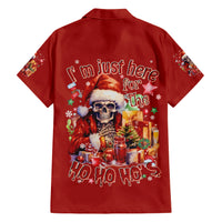 Skeleton Santa Claus Family Matching Short Sleeve Bodycon Dress and Hawaiian Shirt I'm Just Here For The Ho Ho Ho - Wonder Print Shop