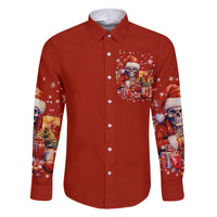 Skeleton Santa Claus Family Matching Short Sleeve Bodycon Dress and Hawaiian Shirt I'm Just Here For The Ho Ho Ho - Wonder Print Shop