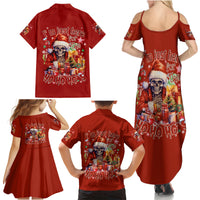 Skeleton Santa Claus Family Matching Summer Maxi Dress and Hawaiian Shirt I'm Just Here For The Ho Ho Ho - Wonder Print Shop