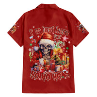 Skeleton Santa Claus Hawaiian Shirt I'm Just Here For The Ho Ho Ho - Wonder Print Shop