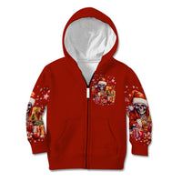 Skeleton Santa Claus Kid Hoodie I'm Just Here For The Ho Ho Ho - Wonder Print Shop
