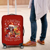 Skeleton Santa Claus Luggage Cover I'm Just Here For The Ho Ho Ho - Wonder Print Shop