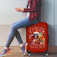 Skeleton Santa Claus Luggage Cover I'm Just Here For The Ho Ho Ho - Wonder Print Shop
