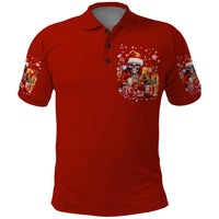 Skeleton Santa Claus Polo Shirt I'm Just Here For The Ho Ho Ho - Wonder Print Shop