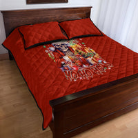 Skeleton Santa Claus Quilt Bed Set I'm Just Here For The Ho Ho Ho - Wonder Print Shop