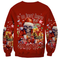 Skeleton Santa Claus Sweatshirt I'm Just Here For The Ho Ho Ho - Wonder Print Shop