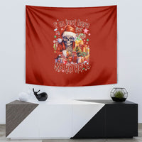 Skeleton Santa Claus Tapestry I'm Just Here For The Ho Ho Ho - Wonder Print Shop