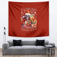 Skeleton Santa Claus Tapestry I'm Just Here For The Ho Ho Ho - Wonder Print Shop