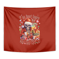 Skeleton Santa Claus Tapestry I'm Just Here For The Ho Ho Ho - Wonder Print Shop