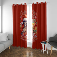 Skeleton Santa Claus Window Curtain I'm Just Here For The Ho Ho Ho - Wonder Print Shop