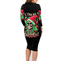 Skull Santa Girl Family Matching Long Sleeve Bodycon Dress and Hawaiian Shirt Is This Jolly Enough - Wonder Print Shop