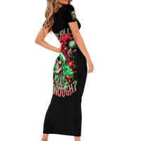 Skull Santa Girl Family Matching Short Sleeve Bodycon Dress and Hawaiian Shirt Is This Jolly Enough - Wonder Print Shop