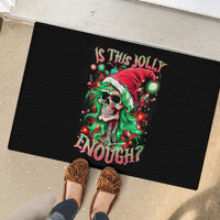Skull Santa Girl Rubber Doormat Is This Jolly Enough - Wonder Print Shop