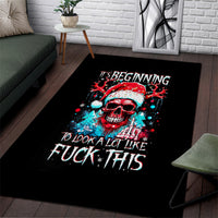 Skull Santa Claus Area Rug It's Beginning To Look A Lot Like Fuck This - Wonder Print Shop