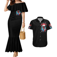 Skull Santa Claus Couples Matching Mermaid Dress and Hawaiian Shirt It's Beginning To Look A Lot Like Fuck This - Wonder Print Shop