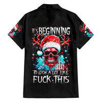 Skull Santa Claus Family Matching Off Shoulder Maxi Dress and Hawaiian Shirt It's Beginning To Look A Lot Like Fuck This - Wonder Print Shop