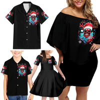 Skull Santa Claus Family Matching Off Shoulder Short Dress and Hawaiian Shirt It's Beginning To Look A Lot Like Fuck This - Wonder Print Shop