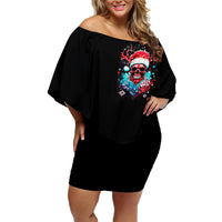 Skull Santa Claus Family Matching Off Shoulder Short Dress and Hawaiian Shirt It's Beginning To Look A Lot Like Fuck This - Wonder Print Shop