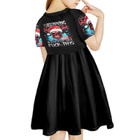 Skull Santa Claus Kid Short Sleeve Dress It's Beginning To Look A Lot Like Fuck This - Wonder Print Shop
