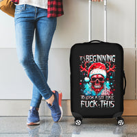 Skull Santa Claus Luggage Cover It's Beginning To Look A Lot Like Fuck This - Wonder Print Shop