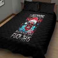 Skull Santa Claus Quilt Bed Set It's Beginning To Look A Lot Like Fuck This - Wonder Print Shop