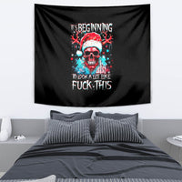 Skull Santa Claus Tapestry It's Beginning To Look A Lot Like Fuck This - Wonder Print Shop