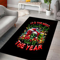 Skull Santa Claus Area Rug It's The Most Time Of The Year - Wonder Print Shop