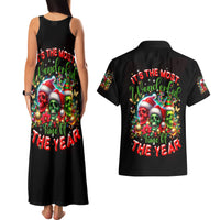 Skull Santa Claus Couples Matching Tank Maxi Dress and Hawaiian Shirt It's The Most Time Of The Year - Wonder Print Shop