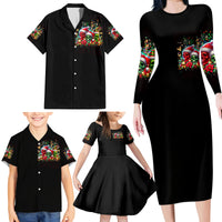 Skull Santa Claus Family Matching Long Sleeve Bodycon Dress and Hawaiian Shirt It's The Most Time Of The Year - Wonder Print Shop