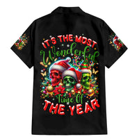 Skull Santa Claus Family Matching Mermaid Dress and Hawaiian Shirt It's The Most Time Of The Year - Wonder Print Shop