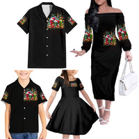 Skull Santa Claus Family Matching Off Shoulder Long Sleeve Dress and Hawaiian Shirt It's The Most Time Of The Year - Wonder Print Shop