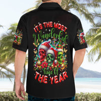 Skull Santa Claus Hawaiian Shirt It's The Most Time Of The Year - Wonder Print Shop