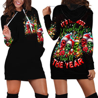 Skull Santa Claus Hoodie Dress It's The Most Time Of The Year - Wonder Print Shop