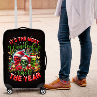 Skull Santa Claus Luggage Cover It's The Most Time Of The Year - Wonder Print Shop