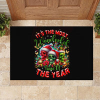 Skull Santa Claus Rubber Doormat It's The Most Time Of The Year - Wonder Print Shop