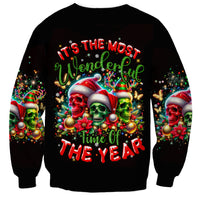 Skull Santa Claus Sweatshirt It's The Most Time Of The Year - Wonder Print Shop
