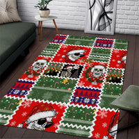 Skeleton Santa Claus Area Rug Moodboard Skull Ugly Christmas - Wonder Print Shop