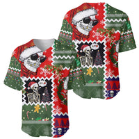 Skeleton Santa Claus Baseball Jersey Moodboard Skull Ugly Christmas - Wonder Print Shop