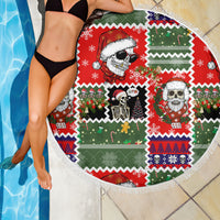 Skeleton Santa Claus Beach Blanket Moodboard Skull Ugly Christmas - Wonder Print Shop
