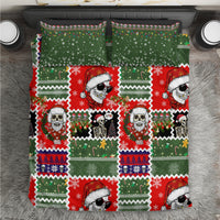 Skeleton Santa Claus Bedding Set Moodboard Skull Ugly Christmas - Wonder Print Shop