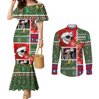 skeleton-santa-claus-couples-matching-mermaid-dress-and-long-sleeve-button-shirt-moodboard-skull-ugly-christmas
